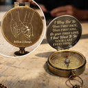Gift For Couples, Gift For Husband, Gift For Wife, Gift For Boyfriend, Love - Your Last Everything Couple - Personalized Engraved Brass Compass