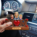 Gift For Mother,Mom - Children,Happy - Mother & Children Mom We Love You - Personalized Custom Shaped Car Visor Clip