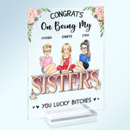 Congrats On Being My Besties - Gift For Besite - Personalized Vertical Rectangle Acrylic Plaque