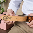 Gift For Men, Gift For Husband, Gift For Father, Funny - I Love You With All Of My Boobs - Personalized Cowhide Leather Belt