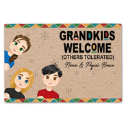 Grandkids Welcome Other Tolerated - Gift For Grandparents - Personalized Doormat