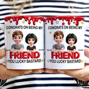 Gift For Sisters,Gift For Bestie,Gift For Women,Funny,Top Market,Gift For Brothers,Cousin,Gift For Sibling,Gift For Mother,Gift For Father - 3D Effect Congrats On Being My Brother - Personalized White Edge-to-Edge Mug