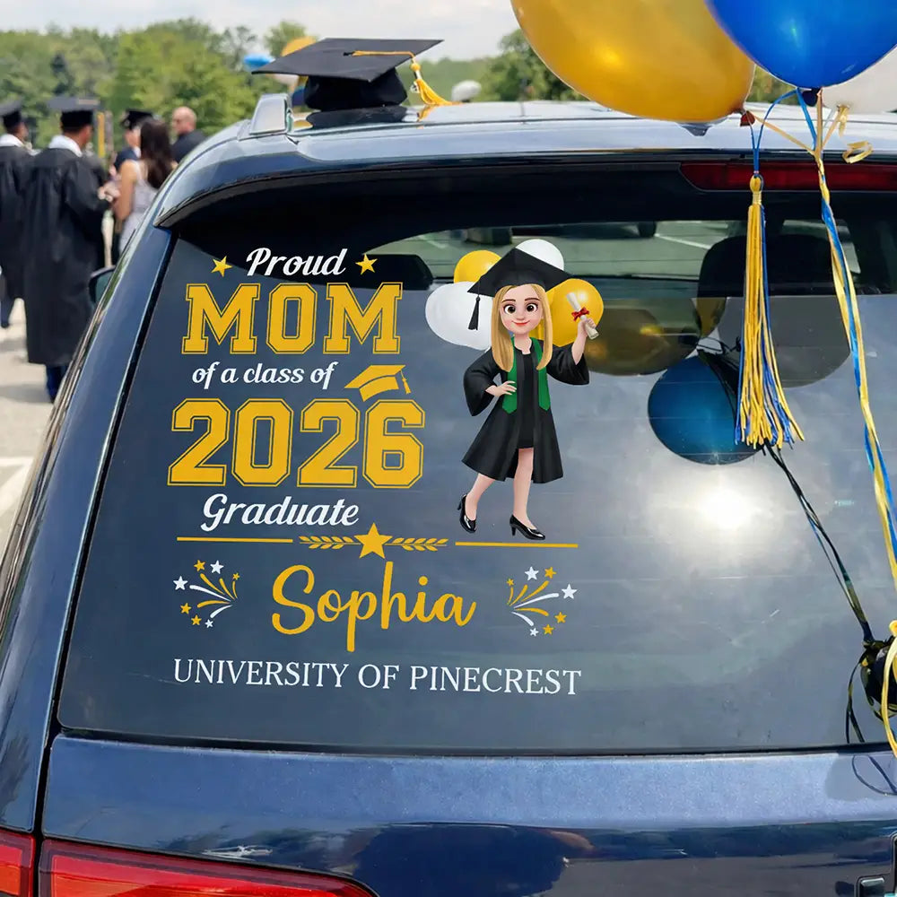 Family, Graduation, Happy - Proud Family Of A Graduate - Personalized Decor Decal