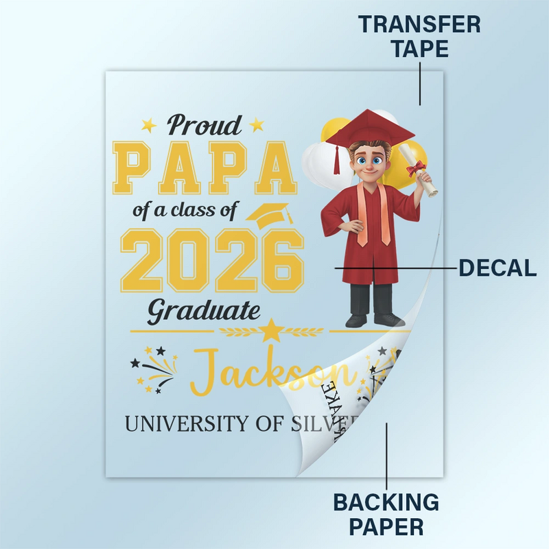 Family, Graduation, Happy - Proud Family Of A Graduate - Personalized Decor Decal