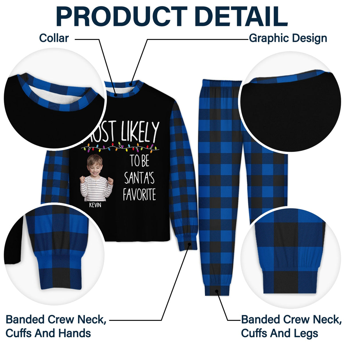 Custom Photo Most Likely To - Gift For Family - Personalized Unisex Pajamas Set