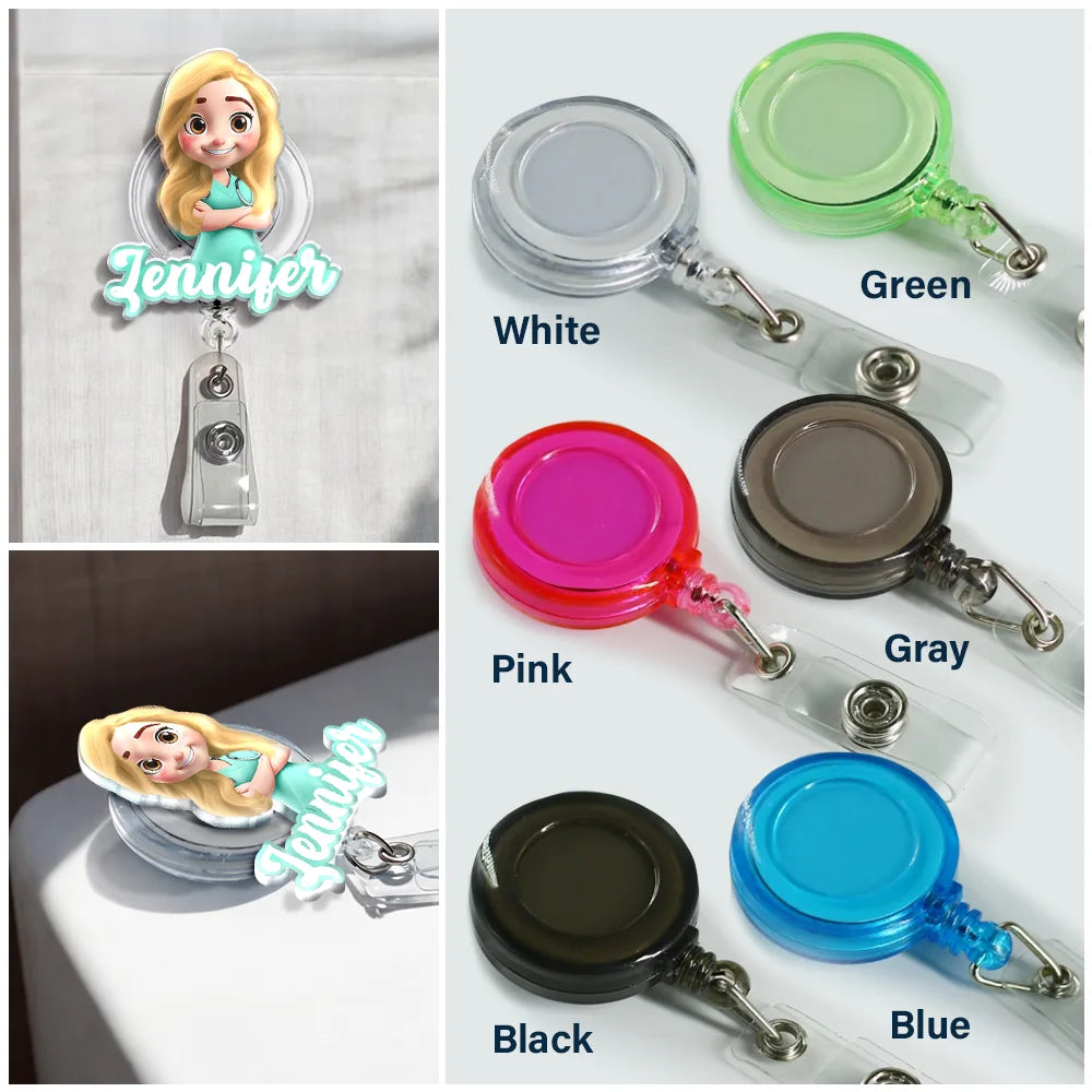 Nurse,Gift For Women,Gift For Men,Happy,Gift For Yourself- 3D Effect Nurse Name - Personalized Badge Reel