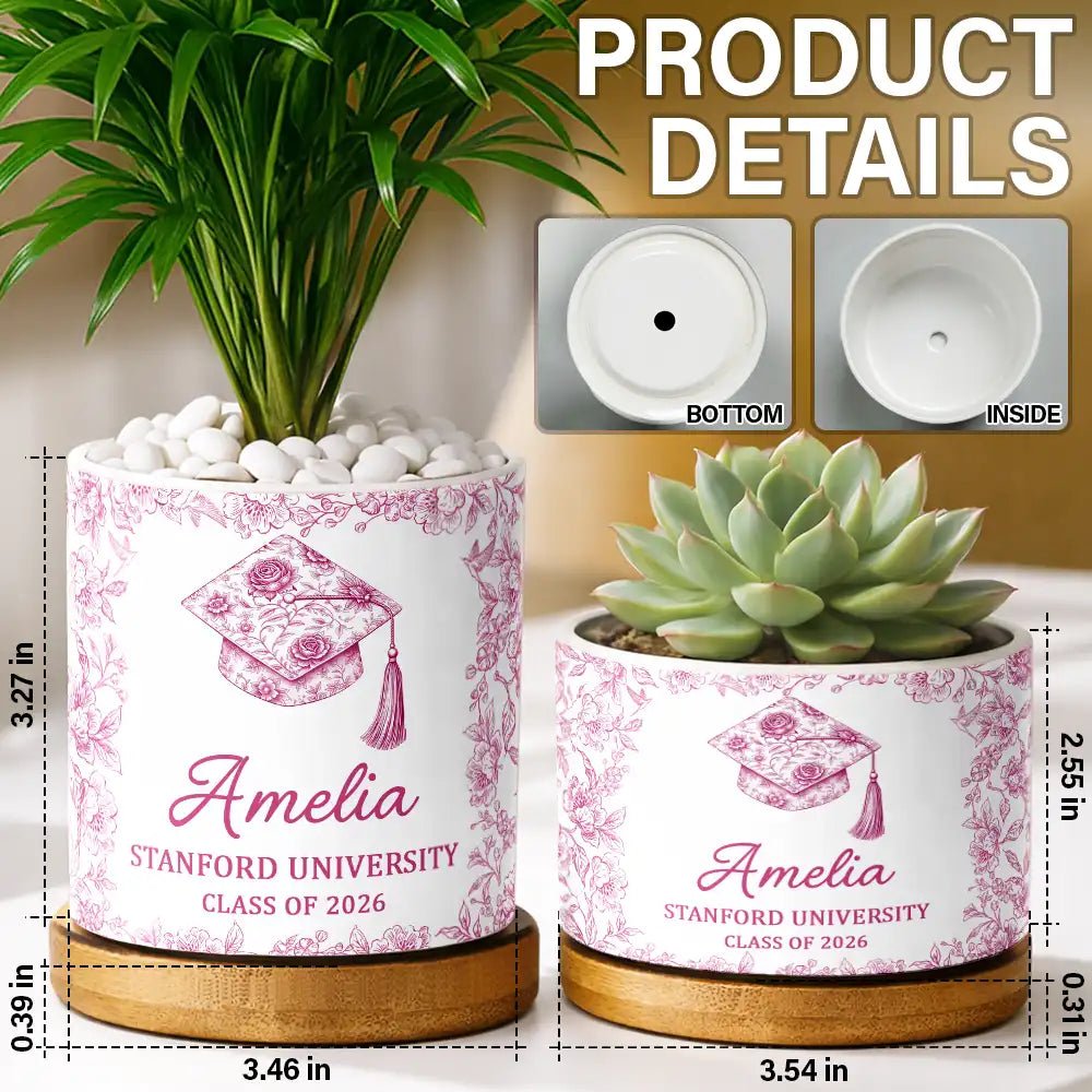 Graduation,Happy - Congrats Graduation - Personalized Ceramic Plant Pot