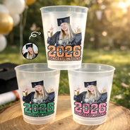 Graduation,Happy,Top Market,Gift For Kids,Gift For Son,Gift For Daughter,Top Market,Photo - Custom Photo Congrats Grad Senior - Personalized Frosted Cups