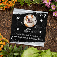 Custom Photo Forever In Our Heats - Pet Memorial Gift - Personalized Rectangle Memorial Garden Stone