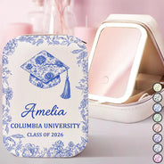 Graduation,Happy - Congrats Graduation - Personalized Makeup Box With LED Mirror