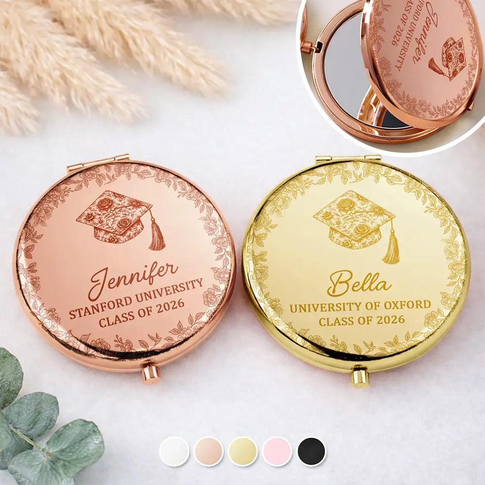 Graduation,Happy - Congrats Graduation - Personalized Compact Mirror
