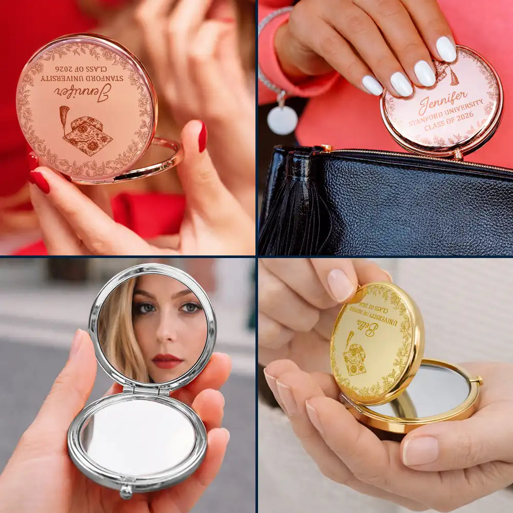 Graduation,Happy - Congrats Graduation - Personalized Compact Mirror