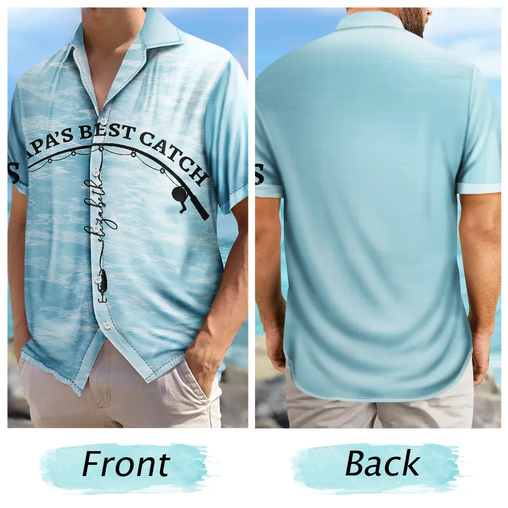 Gift For Father,Fishing,Summer,Proud,Icon - Reel Cool Dad Grandpa - Personalized Hawaiian Shirt
