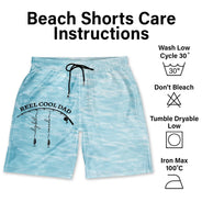 Gift For Father, Gift For Grandpa, Fishing, Non-Eng, Icon, Proud - Reel Cool Dad Grandpa - Personalized Unisex Beach Shorts
