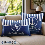 Summer,Family,Confident,Custom Text - Beach House Lake House Family Name - Personalized Pillow