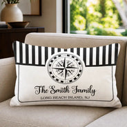 Summer,Family,Confident,Custom Text - Beach House Lake House Family Name - Personalized Pillow
