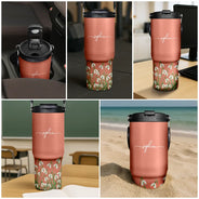 Back To School,Top Market,Teacher,Confident,Icon - Blooming With Birth Flower And Name - Personalized 30oz Tumbler With Handle