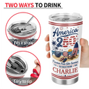 America 250th,Independence Day,Summer,Family,Proud,Custom Text - America 250 Freedom Feels Like Summer - Personalized Tumbler