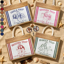 Custom Photo, Art Design, Summer, Gift For Bestie, Playful, Photo - Pencil Sketch - Remove BG - Custom Photo Pencil Sketch Girls Trip A Lot Of Laughter & Memory - Personalized Jute Tote Bag