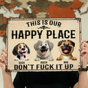 Humorous, Summer, Pet Lovers, Vector - This Is My Happy Place Don't Mess It Up - Personalized Classic Metal Signs