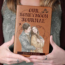Art Design, Romantic, Summer, Gift For Couples, Photo - Watercolor - Remove BG - Custom Photo Realistic Watercolor Art Our Adventure Book Travel Couple - Personalized Leather Journal