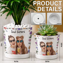 Art Design,Sentimental,Gift For Bestie,Summer,Photo - Semi Realistic Portrait - Custom Photo Semi Realistic Portrait Besties Forever - Personalized Plant Pot