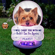 Sentimental,Custom Photo,Pet Lovers,Memorial,Upload Full Photo - Custom Photo I Will Carry You With Me - Personalized Solar Light