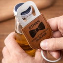 Gift For Men,Proud,Gift For Yourself,Wedding,Icon - Groomsman Best Man - Personalized Leather Bottle Opener Keychain
