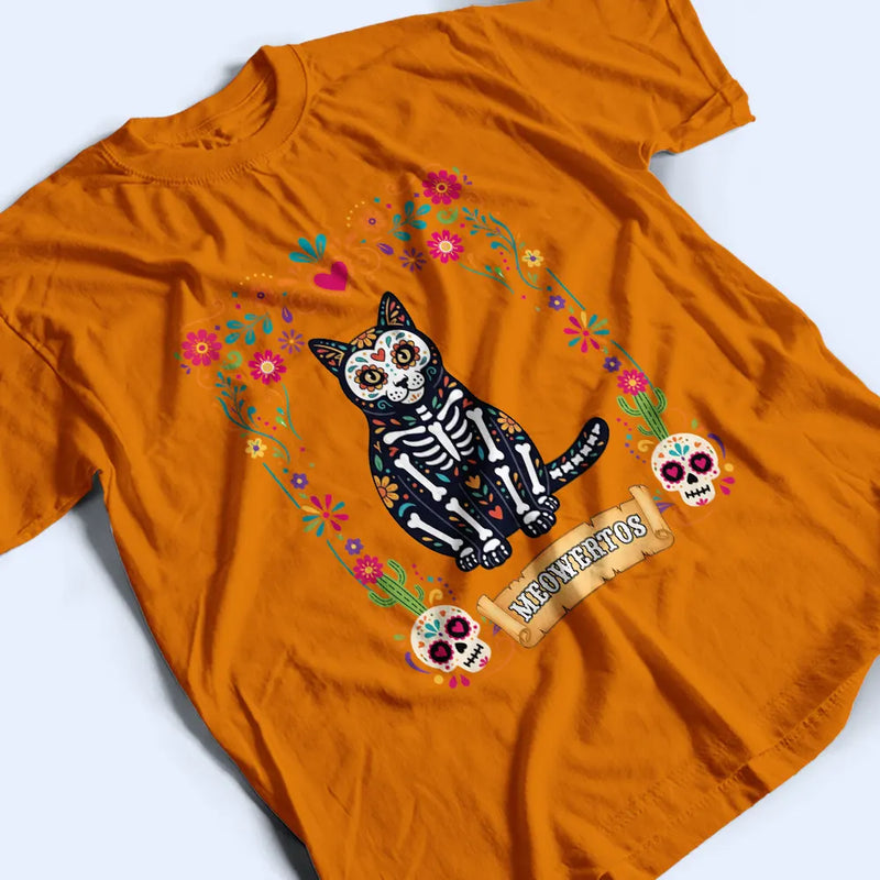 Art Design,Playful,Halloween,Pet Lovers,Photo - Hispanic Mexican Flowers Pet - Custom Photo Hispanic Pet Day Of The Dead Pet Portrait - Personalized T Shirt