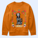 Art Design,Playful,Halloween,Pet Lovers,Photo - Hispanic Mexican Flowers Pet - Custom Photo Hispanic Pet Day Of The Dead Pet Portrait - Personalized T Shirt