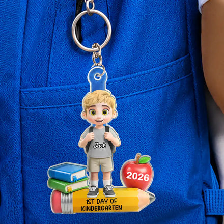 First Day Of Kindergarten - Personalized Acrylic Keychain