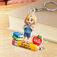 Top Market,Adorable,Back To School,Gift For Kids,Vector - First Day Of Kindergarten - Personalized Acrylic Keychain