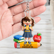 Top Market,Adorable,Back To School,Gift For Kids,Vector - First Day Of Kindergarten - Personalized Acrylic Keychain