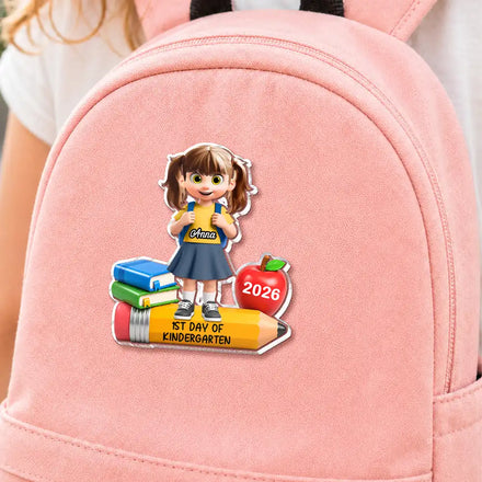 First Day Of Kindergarten - Personalized Acrylic Pin