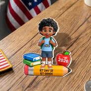 Top Market,Adorable,Back To School,Gift For Kids,Vector - First Day Of Kindergarten - Personalized Acrylic Pin