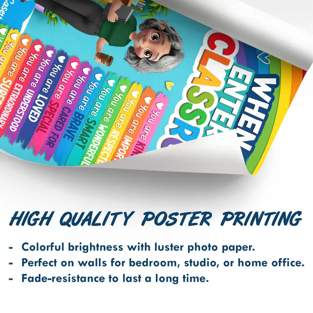 Teacher,Inspirational,Back To School,Vector - When You Enter This Classroom You're Special - Personalized Poster