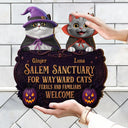 Cat Lovers,Halloween,Pet Lovers,Vector,Happy - 3D Effect Salem Sanctuary For Wayward Cats Ferals - Personalized Custom Shaped Wood Sign
