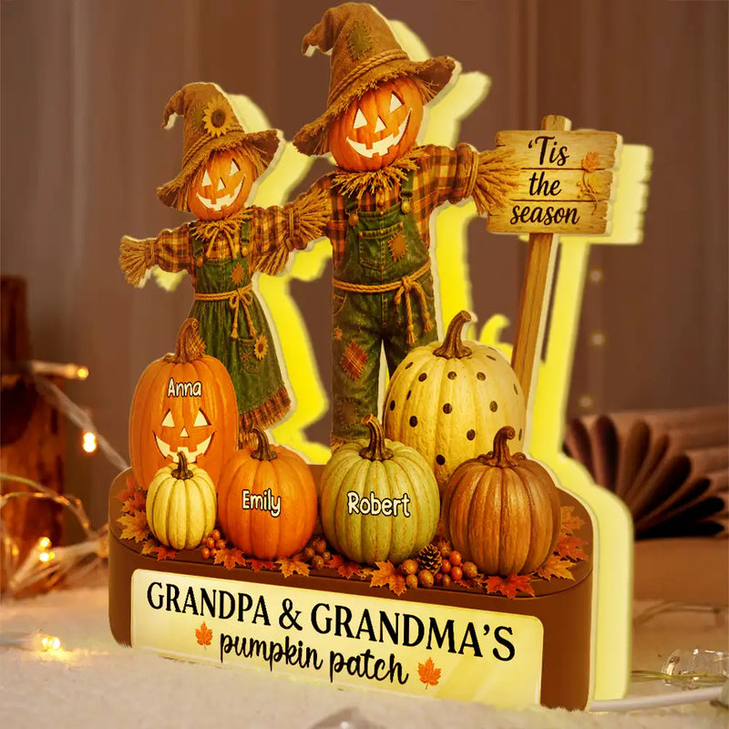 Adorable,Gift For Grandchildren,Gift For Grandkids,Gift For Grandma,Halloween,Grandma - Grandkids,Icon - Grandma Pumpkin Patch Halloween - Personalized Custom Shaped Light Box