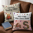 Gift For Children,Christmas,Gift For Mother,Cozy,Reading,Mom - Daughter (Young),Gift For Daughter,Vector - Floral Book Lovers This Is My Reading Pillow - Personalized Pocket Pillow