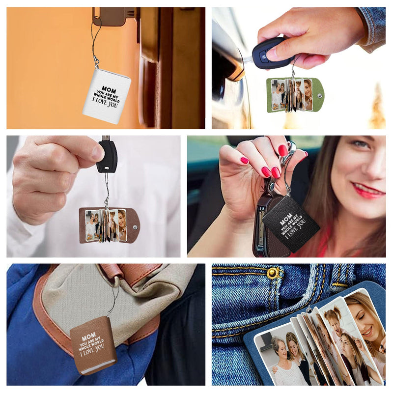 Custom Photo Mom I Love You - Gift For Mother - Personalized Mini Photo Album Keychain