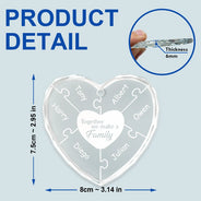 Christmas,Family,Happy - Christmas Together We Make A Family - Personalized Heart Shaped Glass Ornament