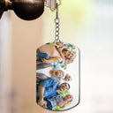Custom Photo QR Song Code Soundwave - Personalized Aluminum Keychain