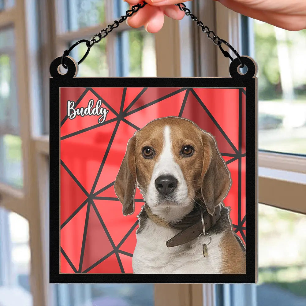 Custom Photo Life Is Better With Dogs Cats - Personalized Window Hanging Suncatcher Ornament
