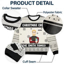 Christmas Crew Flat Art Family - Personalized Unisex Ugly Sweater
