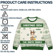 Christmas Crew Flat Art Family - Personalized Unisex Ugly Sweater