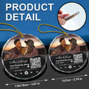 Christmas Custom Photo Song QR Code - Personalized Circle Glass Ornament