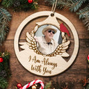 Gift For Grandparents, Parents - Custom Photo Red Cardinal On Christmas Tree - Personalized Wooden Cutout Ornament