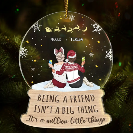 Christmas Bestie Million Little Things - Personalized Custom Shaped Acrylic Ornament