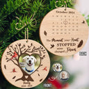 Memorial, Family, LGBT - Custom Photo Calendar The Moment Your Heart Stopped - Personalized Wooden Ornament Print 2 Sides