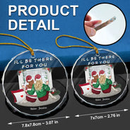 Christmas,Gift For Bestie,Happy - Christmas I'll Be There For You Bestie - Personalized Circle Glass Ornament